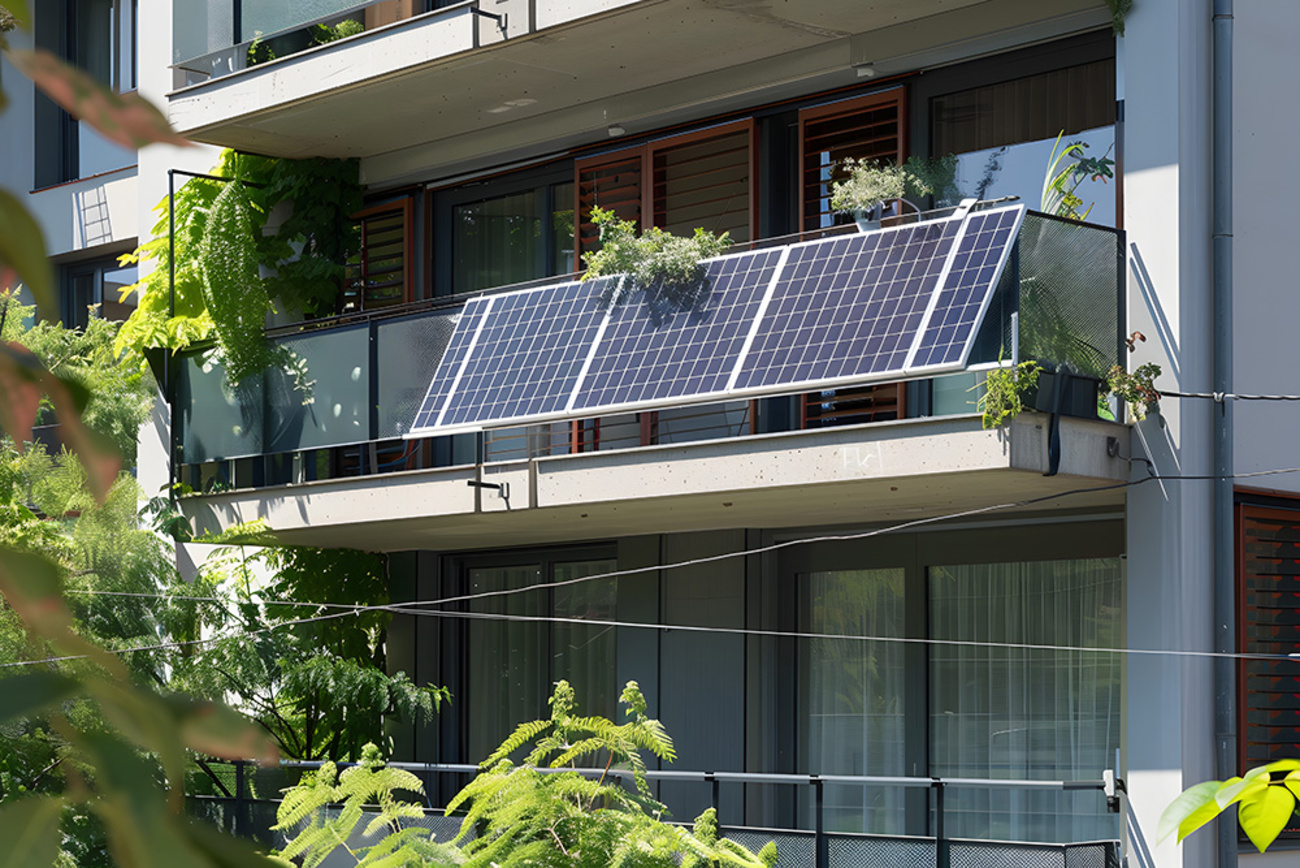 Balkon&shy;kraftwerk bei Elektrotechnik-Kirchberger in Rötz